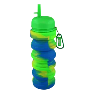 Smily Kiddos Silicone Expandable & Foldable Water Bottle Green