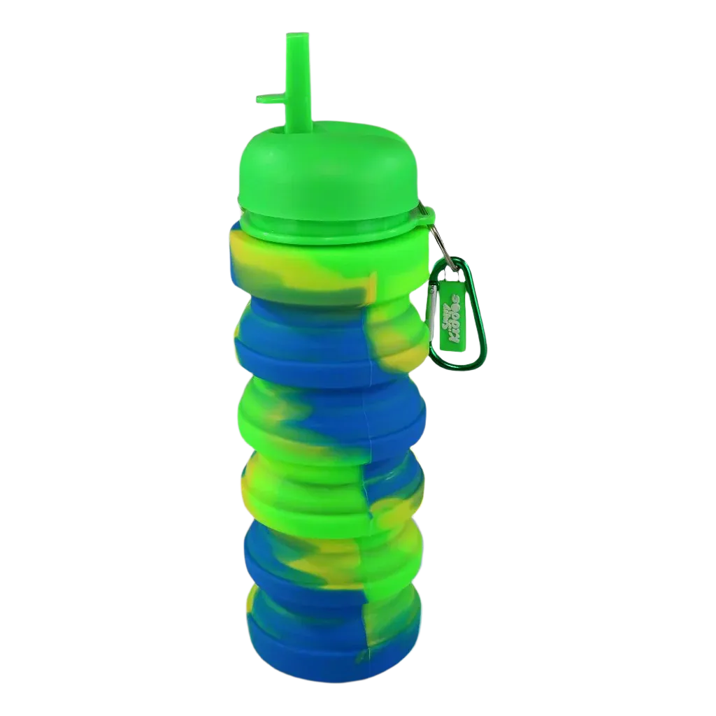 Smily Kiddos Silicone Expandable & Foldable Water Bottle Green