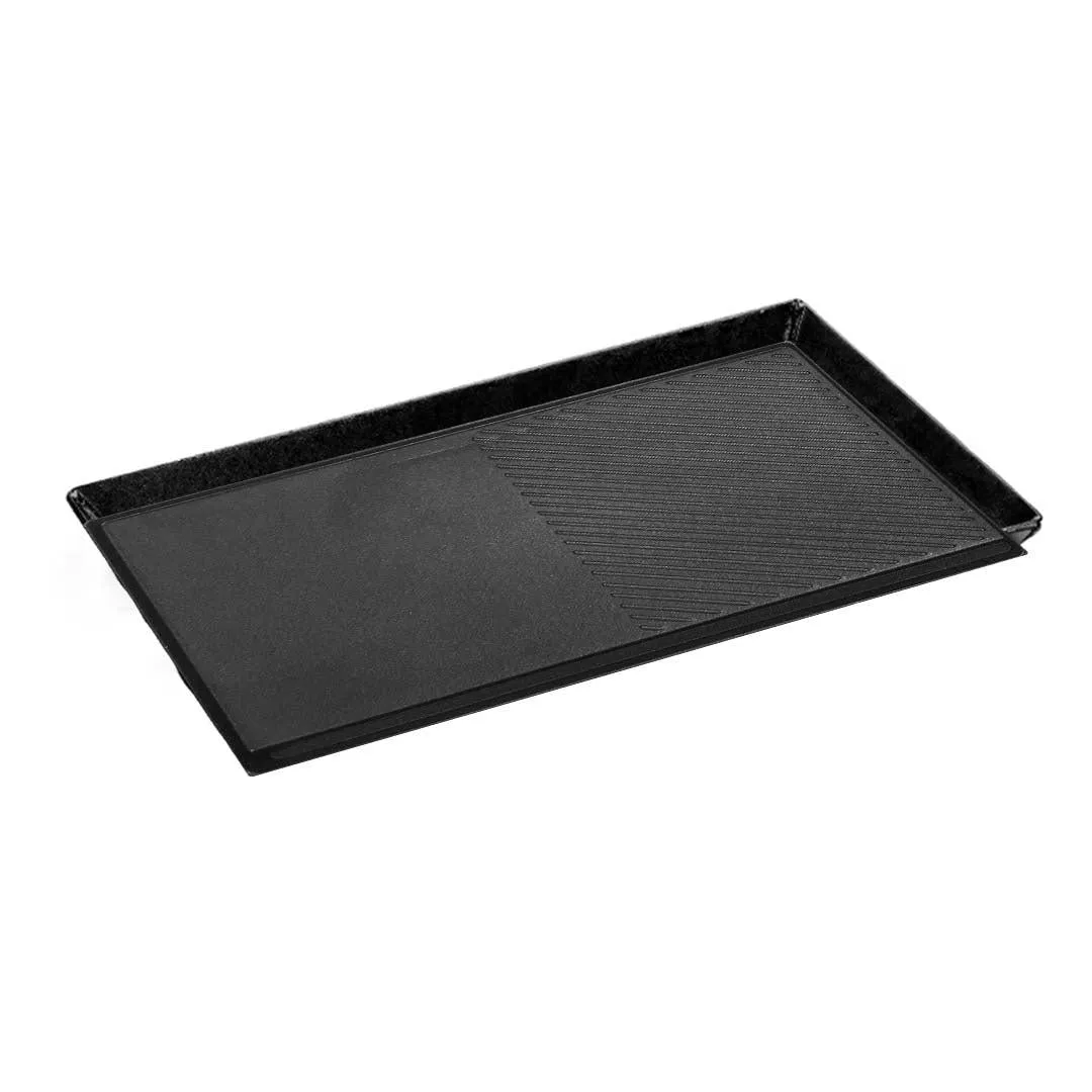 SOGA Double Burner Cast Iron Flat and Ridged Griddle Stove Top Grill BBQ Plate