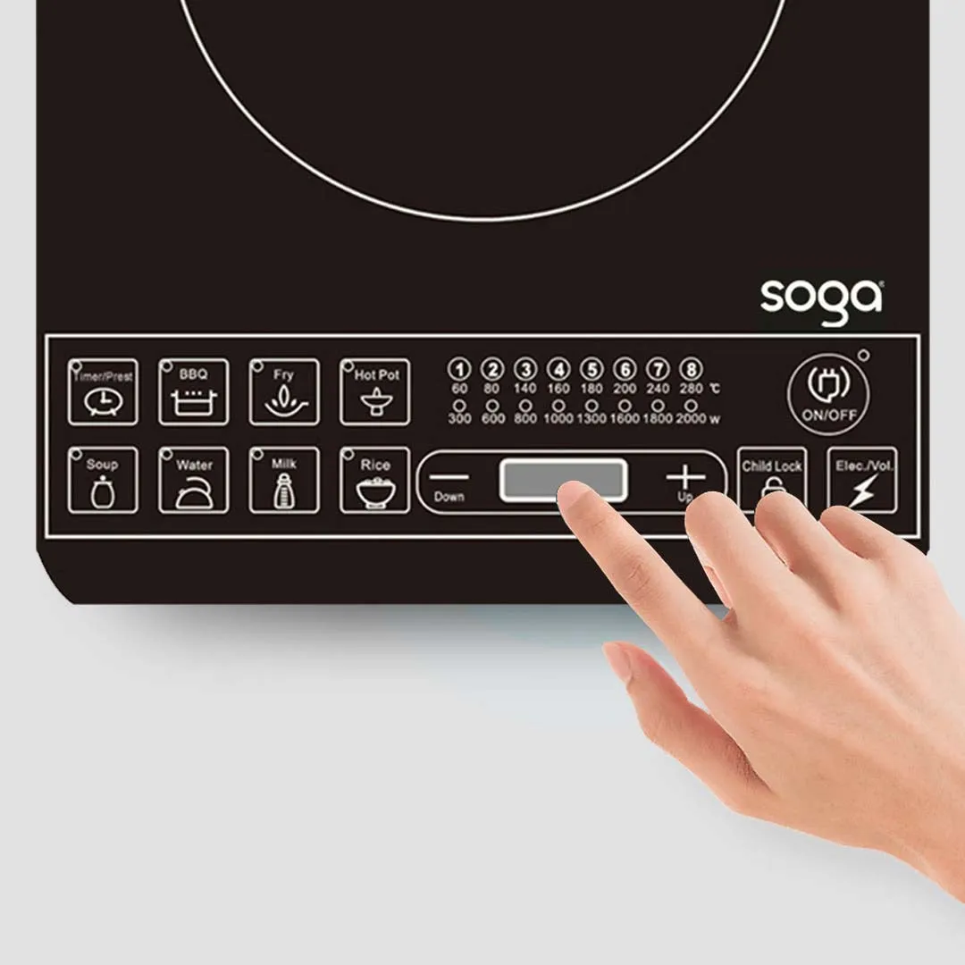 SOGA Dual Burners Cooktop Stove 17L Stainless Steel Stockpot 28cm and 30cm Induction Fry Pan