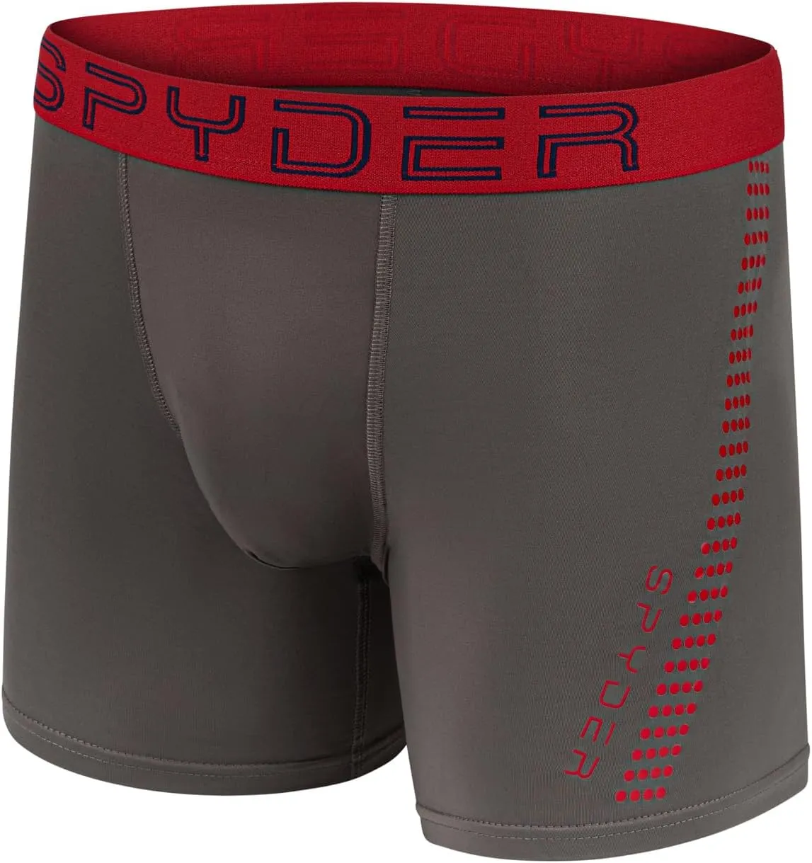 Spyder Mens Boxer Briefs 4 Pack Poly Spandex Performance Boxer Briefs Underwear/Comfort Support Pouch Boxer Briefs