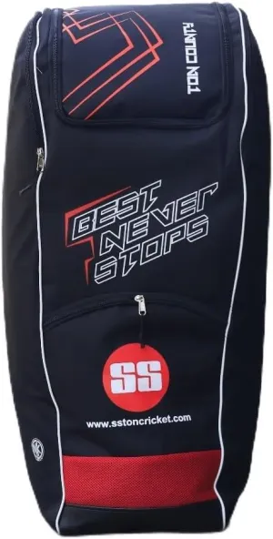 SS Cricket TON County Premium Duflle Cricket Kit Bag - Full Size, Black Color