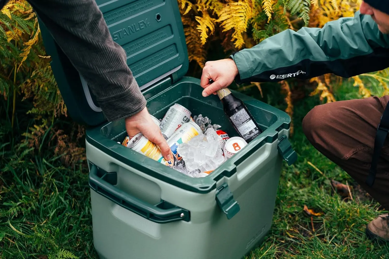 Stanley Adventure Outdoor Cooler 30 qt | Heavy Duty Outdoor Camping Cooler with Easy Carry Side Handles | 4 Days Cooling Ice Chest for 40 Cans | Flat Top Doubles as Seat | BPA-Free | Charcoal