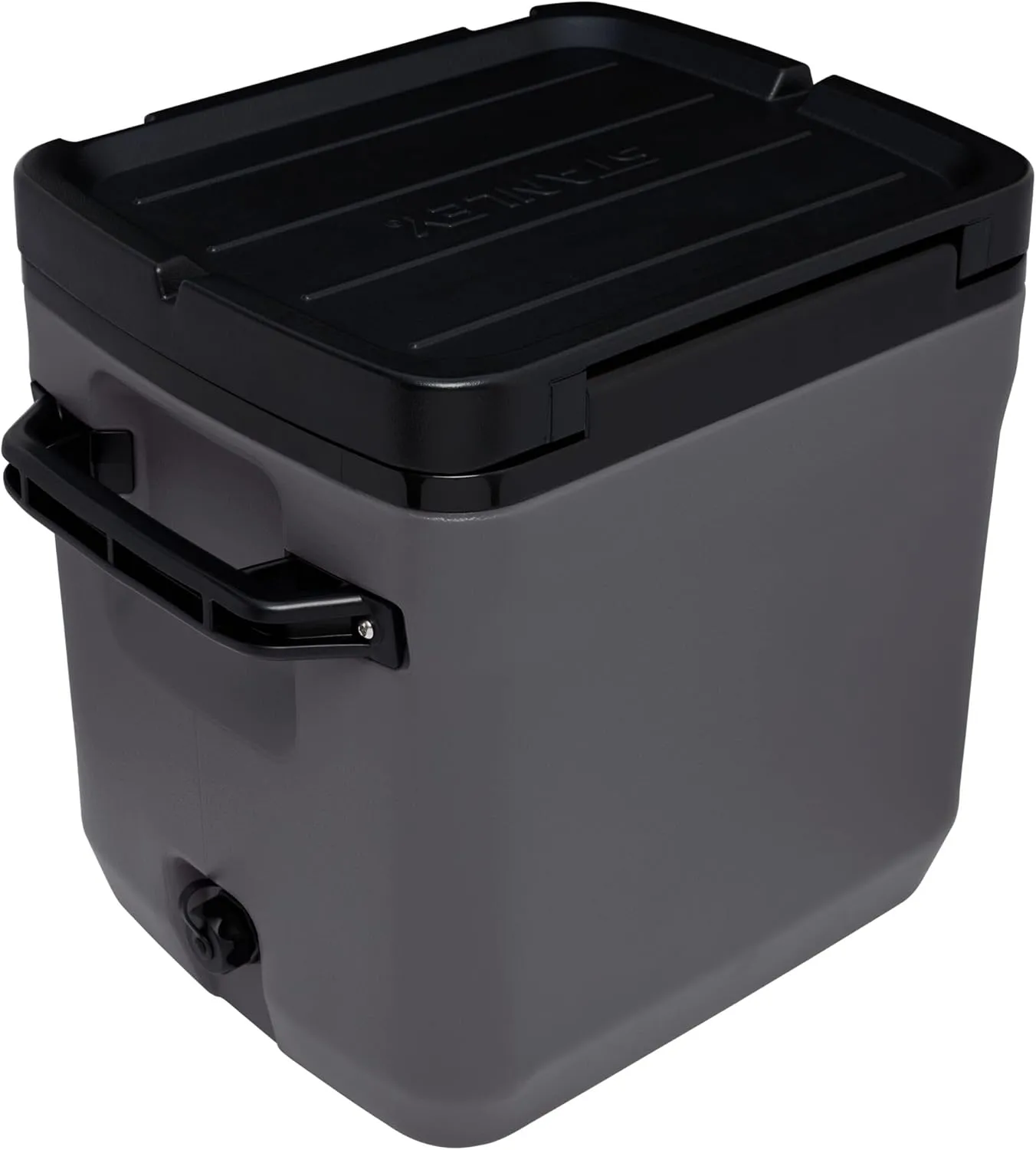 Stanley Adventure Outdoor Cooler 30 qt | Heavy Duty Outdoor Camping Cooler with Easy Carry Side Handles | 4 Days Cooling Ice Chest for 40 Cans | Flat Top Doubles as Seat | BPA-Free | Charcoal