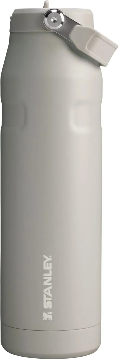 Stanley IceFlow Flip Straw 2.0 Water Bottle 36 OZ | Built-In Straw with Larger Opening | Lightweight & Leak-Resistant | Insulated Stainless Steel | BPA-Free | Ash