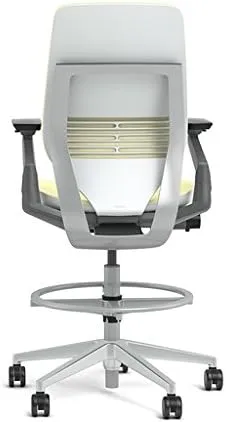 Steelcase Gesture 442 Stool Chair - Cogent: Connect Aubergine Fabric, Shell Back, Light on Light Frame, Polished Aluminum Base