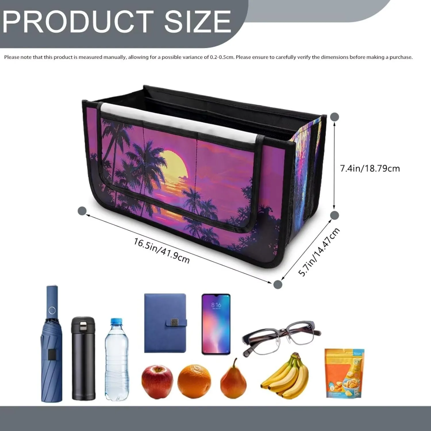 Sunset Palm Tree Hand-Free Carry Storage Bag for Universal Walkers Folding Walker Accessories Bag Mobility Aid Accessory Pouch for Elderly Senior