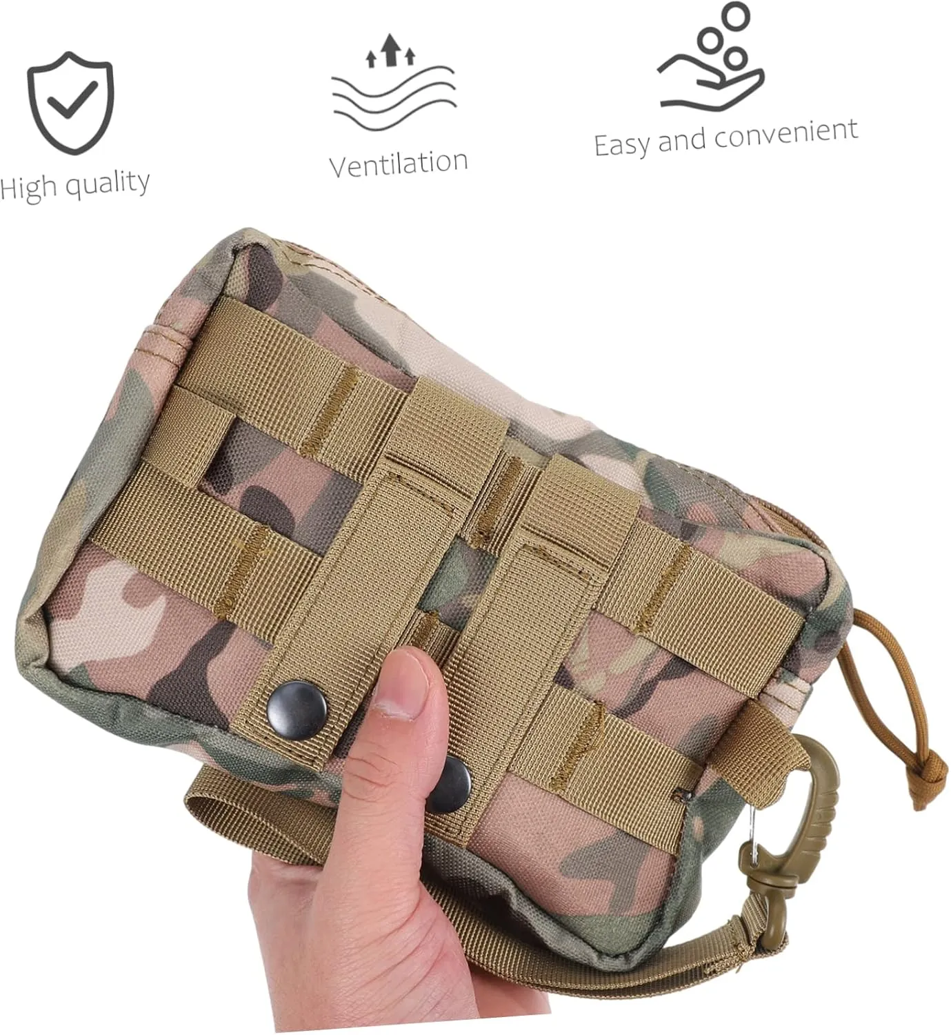 SUPVOX 2pcs Headphone Waist Pack Outdoor Utility Pouch Buckle Multi-purpose Storage for Running Cycling Mountaineering Travel Zipper Design Easy to Carry and Organize