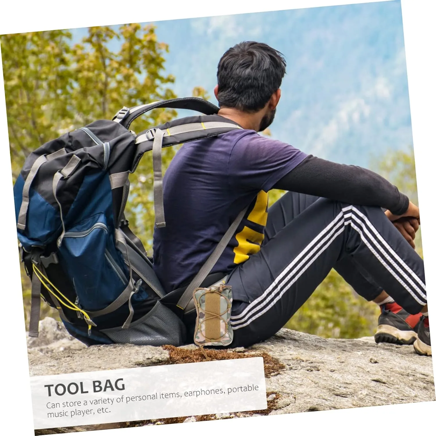 SUPVOX 2pcs Headphone Waist Pack Outdoor Utility Pouch Buckle Multi-purpose Storage for Running Cycling Mountaineering Travel Zipper Design Easy to Carry and Organize