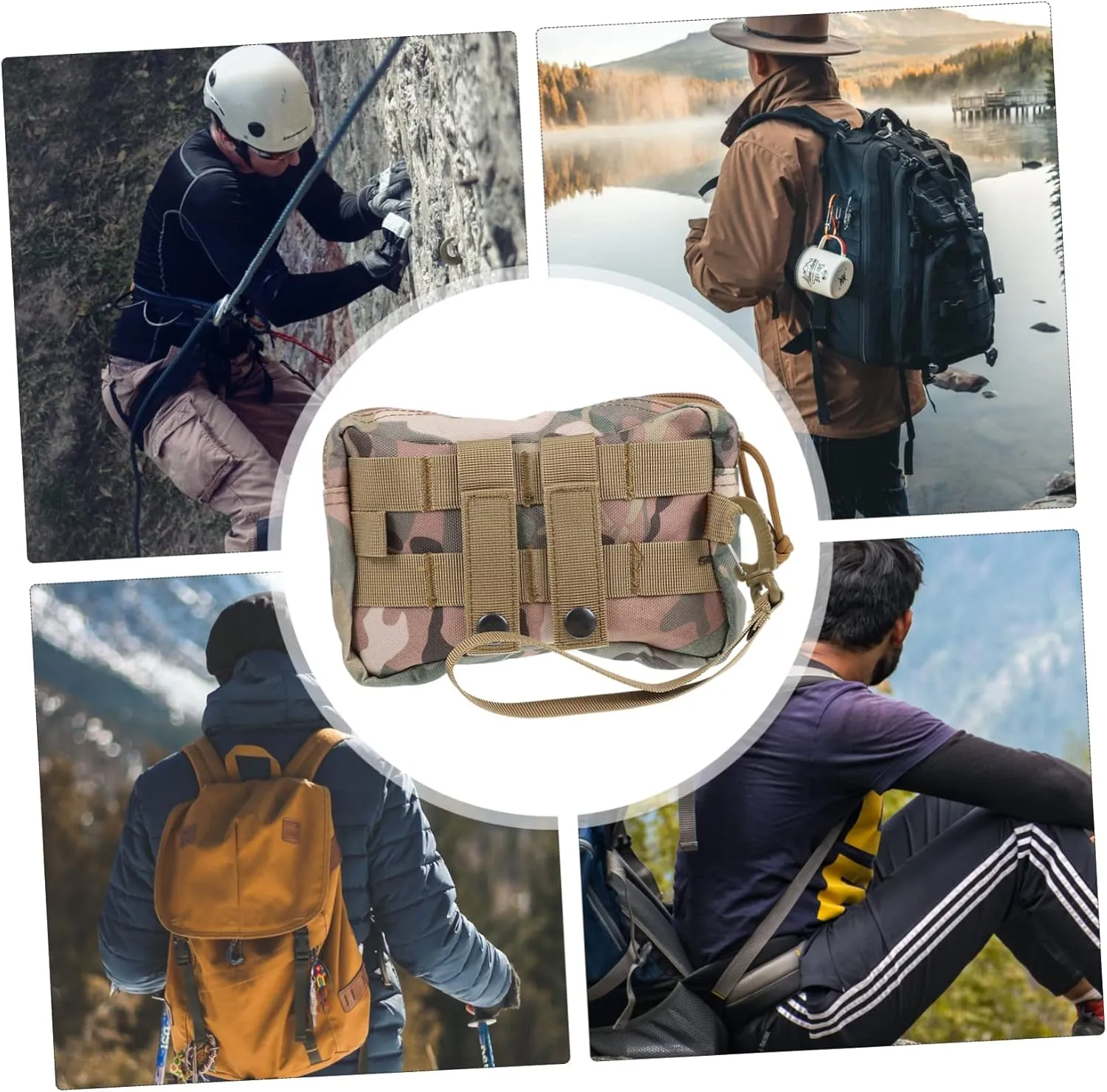 SUPVOX 2pcs Headphone Waist Pack Outdoor Utility Pouch Buckle Multi-purpose Storage for Running Cycling Mountaineering Travel Zipper Design Easy to Carry and Organize