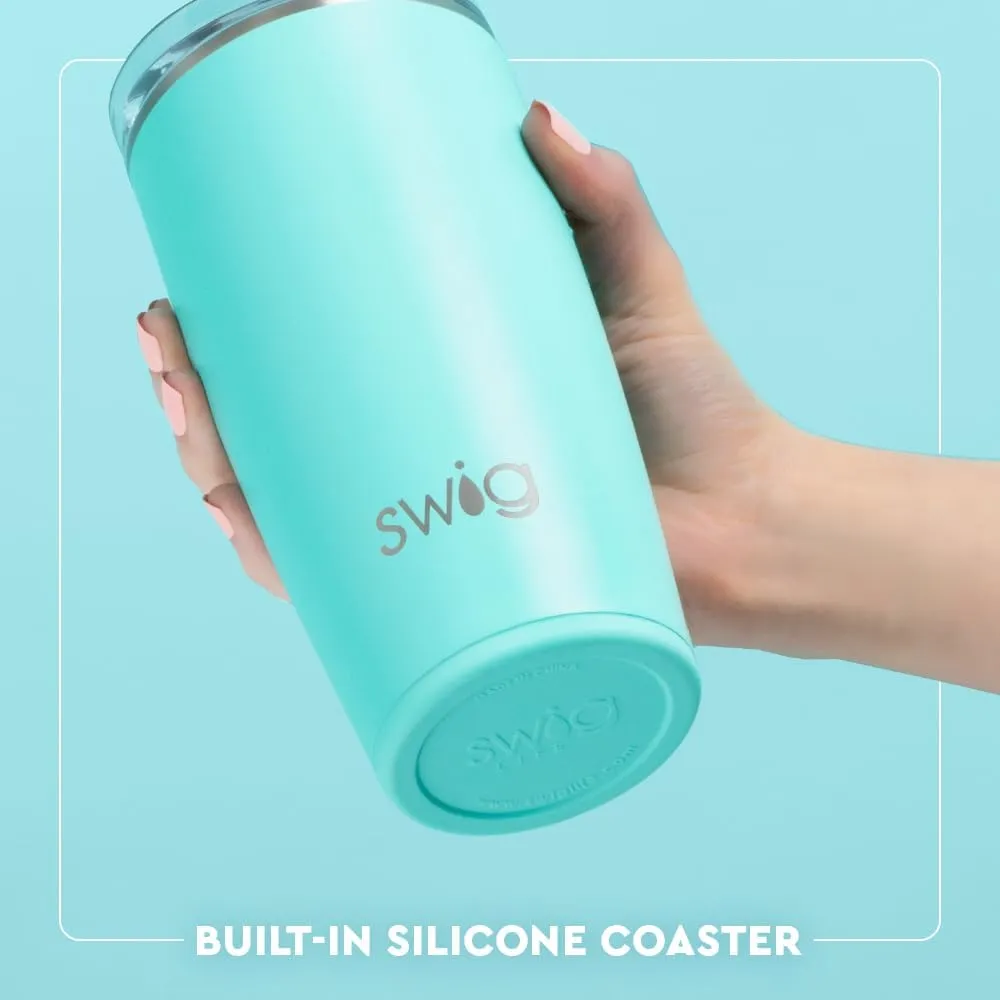 Swig Life 22oz Insulated Tumbler, Travel Coffee Tumbler with Lid, Cup Holder Friendly Travel Coffee Mug, Stainless Steel Thermos, 22 oz Tumblers, Reusable Insulated Mug with Lid (Miss Independence)