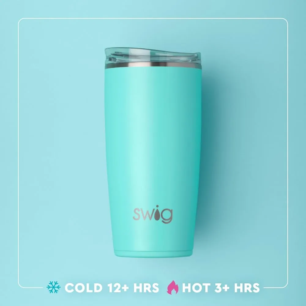 Swig Life 22oz Insulated Tumbler, Travel Coffee Tumbler with Lid, Cup Holder Friendly Travel Coffee Mug, Stainless Steel Thermos, 22 oz Tumblers, Reusable Insulated Mug with Lid (Miss Independence)