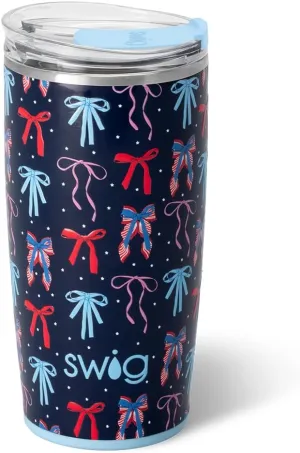 Swig Life 22oz Insulated Tumbler, Travel Coffee Tumbler with Lid, Cup Holder Friendly Travel Coffee Mug, Stainless Steel Thermos, 22 oz Tumblers, Reusable Insulated Mug with Lid (Miss Independence)
