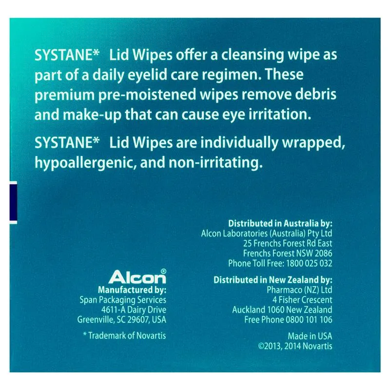 Systane Lid Wipes 30pk Eyelid Cleansing Wipes
