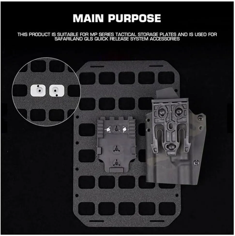 Tactical Molle Panel 8x12.5inch Portable Gear Organizer with Handle Insert Backpack Tactical Equipment Storage Pouches, Molle Panel Rack Mount Connection Fittings