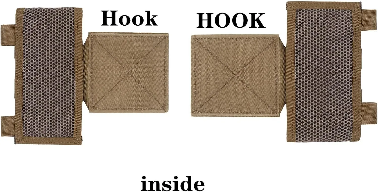 Tactical Vest Side Expansion Platform Panel Molle Webbing Module Accessories, Hook and Loop/G Hook Mounting