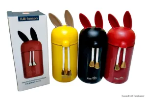 Tag Hills Stainless Steel Insulated Water Bottle Rabbit Vacuum Flask Multi Colour set of 3 Each 300Ml