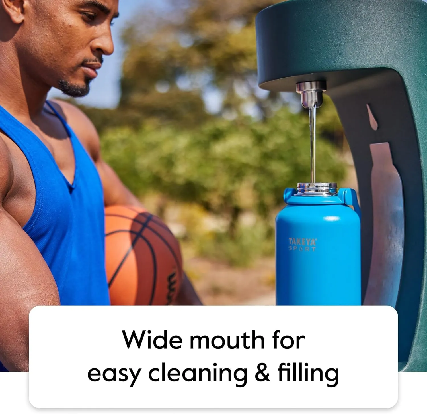 Takeya Sports Water Bottle with Spout Lid - Bottle with Triple Stainless Steel Insulation - Dishwasher Safe & BPA-Free - Bottle with Ice-Blocking Spout Lid & Removable Bumper - 32 oz, Touchdown Teal