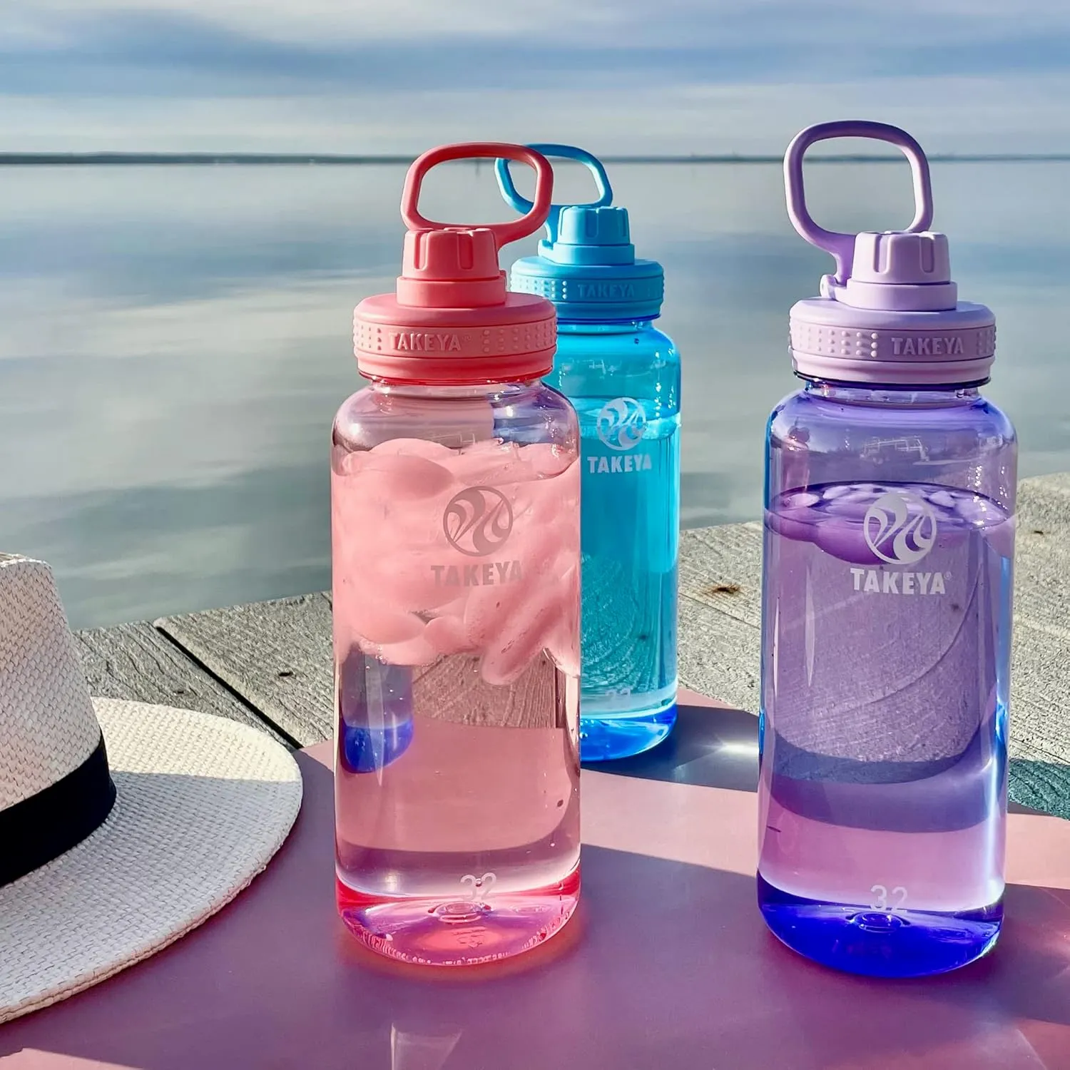 Takeya Tritan Sport Water Bottle with Spout Lid - BPA-Free & Dishwasher-Safe Water Bottle - Reusable Bottle with Lid Handle - Simple Leak-Proof Water Bottle - 24 oz, Stormy Black