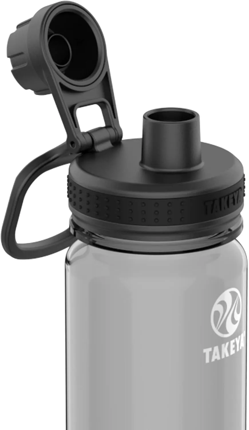Takeya Tritan Sport Water Bottle with Spout Lid - BPA-Free & Dishwasher-Safe Water Bottle - Reusable Bottle with Lid Handle - Simple Leak-Proof Water Bottle - 24 oz, Stormy Black