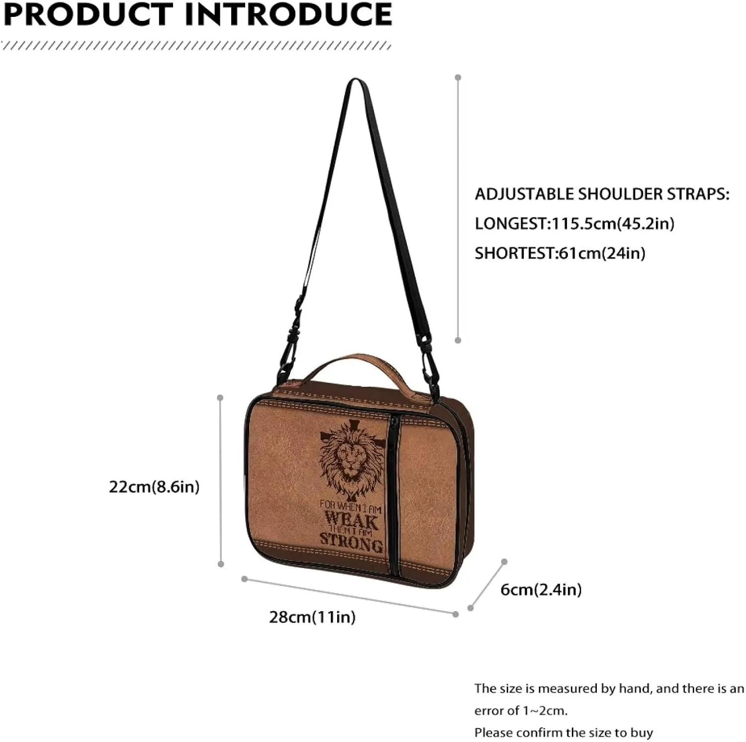 Talayituse Bible Cover for Women Men Portable Book Cover Large Capacity Bible Carrying Case with Handle/Shoulder Strap