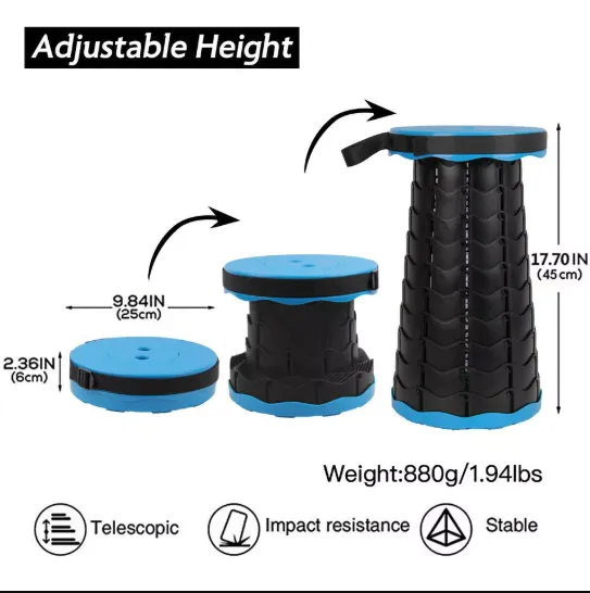 Telescopic Foldable Chair – Portable & Adjustable Seating Solution for Travel & Outdoors