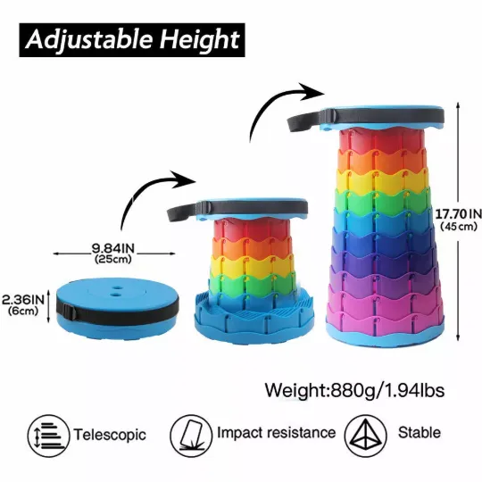 Telescopic Foldable Chair – Portable & Adjustable Seating Solution for Travel & Outdoors