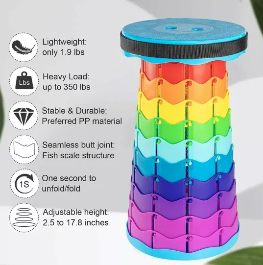 Telescopic Foldable Chair – Portable & Adjustable Seating Solution for Travel & Outdoors