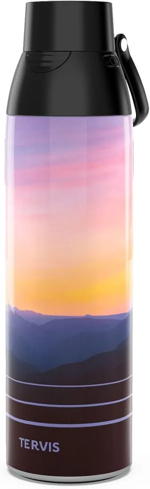 Tervis Venture Water Bottle Early Mountain Morning Triple Walled Insulated Tumbler Travel Cup Keeps Drinks Cold & Hot, 26oz, Stainless Steel