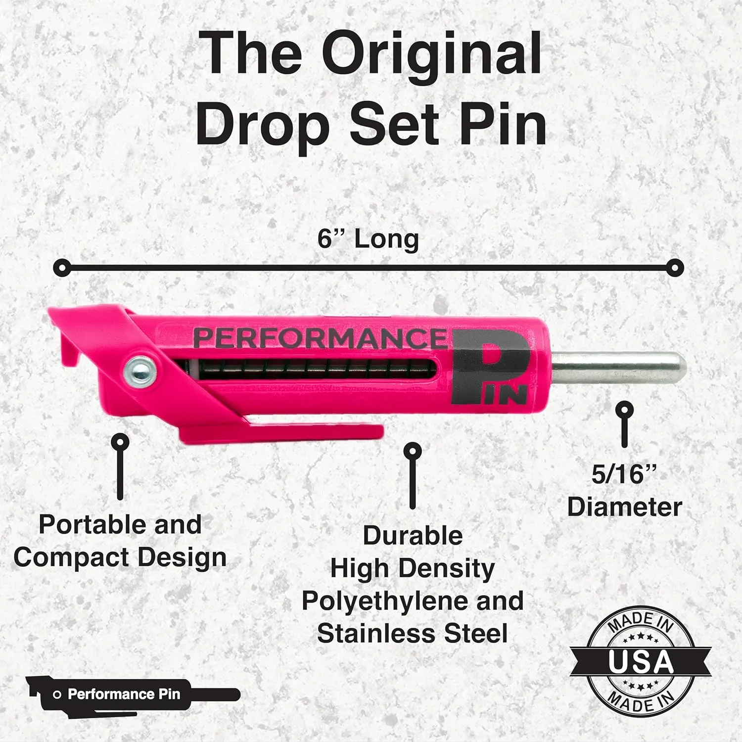 The Original Drop Set Pins for Gym | One More Rep with Weight Stack Pins | Instant Transition to Lower Weights for More Reps | Proudly Made in America | 5/16" Pin