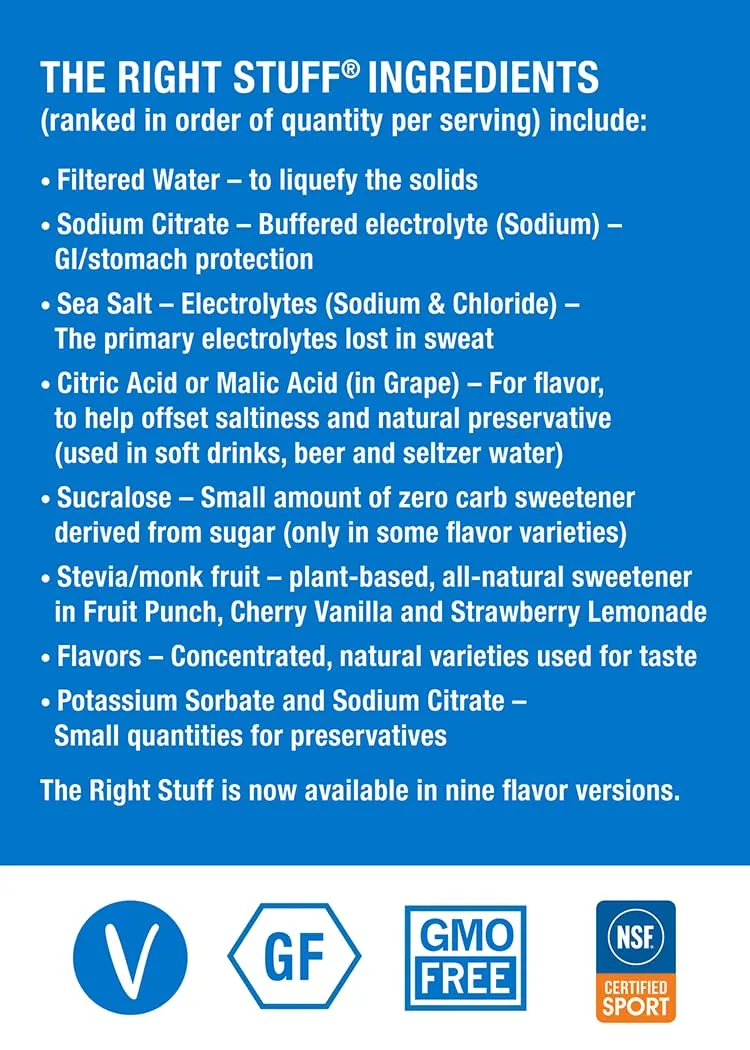 The Right Stuff electrolyte drink concentrate - 10-pouch box - Strawberry Lemonade