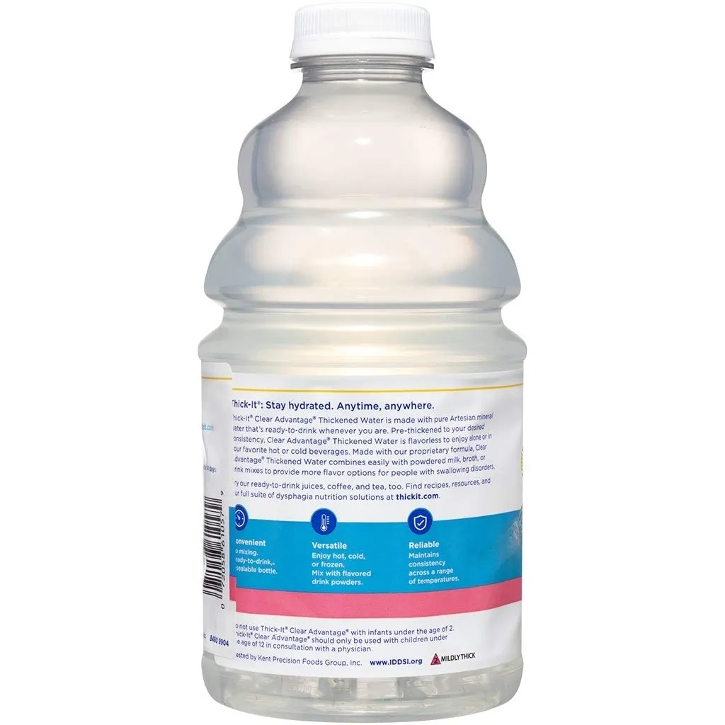 Thick-It Clear Advantage Mildy Thick Water, Nectar Consistency, Ready-to-Drink, Digestible Swallowing Aid, Hydration on the Go, Convenient & Ready-to-Use, No Mixing Needed, 46 oz Bottle