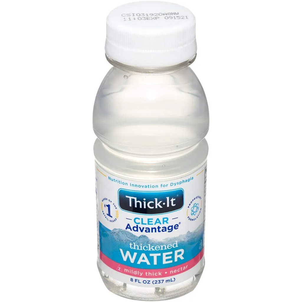 Thick-It Clear Advantage Mildy Thick Water, Nectar Consistency, Ready-to-Drink, Digestible Swallowing Aid, Hydration on the Go, Convenient & Ready-to-Use, No Mixing Needed, 8 oz Bottle (24 Pack)