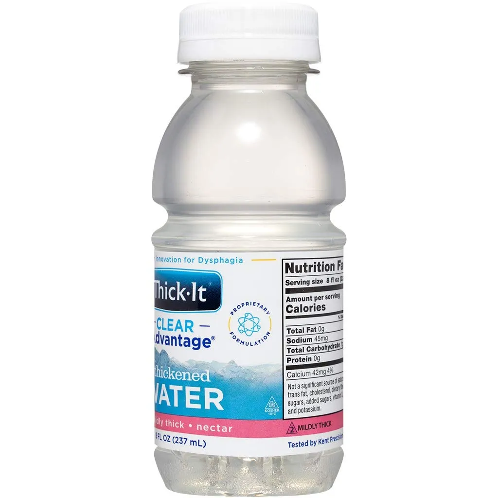 Thick-It Clear Advantage Mildy Thick Water, Nectar Consistency, Ready-to-Drink, Digestible Swallowing Aid, Hydration on the Go, Convenient & Ready-to-Use, No Mixing Needed, 8 oz Bottle (24 Pack)