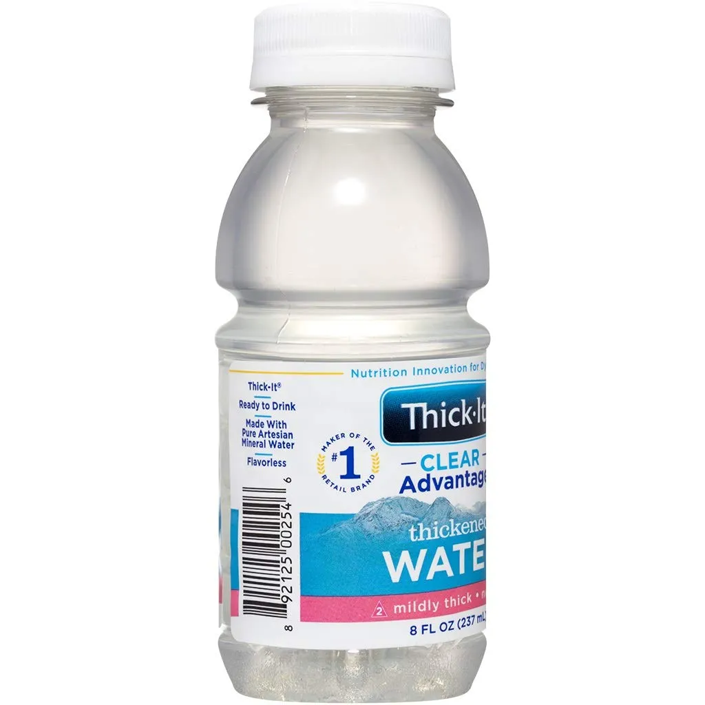 Thick-It Clear Advantage Mildy Thick Water, Nectar Consistency, Ready-to-Drink, Digestible Swallowing Aid, Hydration on the Go, Convenient & Ready-to-Use, No Mixing Needed, 8 oz Bottle (24 Pack)