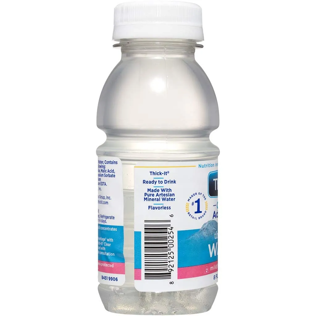 Thick-It Clear Advantage Mildy Thick Water, Nectar Consistency, Ready-to-Drink, Digestible Swallowing Aid, Hydration on the Go, Convenient & Ready-to-Use, No Mixing Needed, 8 oz Bottle (24 Pack)