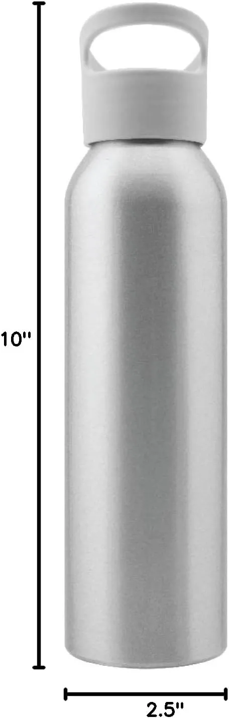 Thirsty Rhino Aerro, 20 oz Aluminum Water Bottle Tumbler, Silver