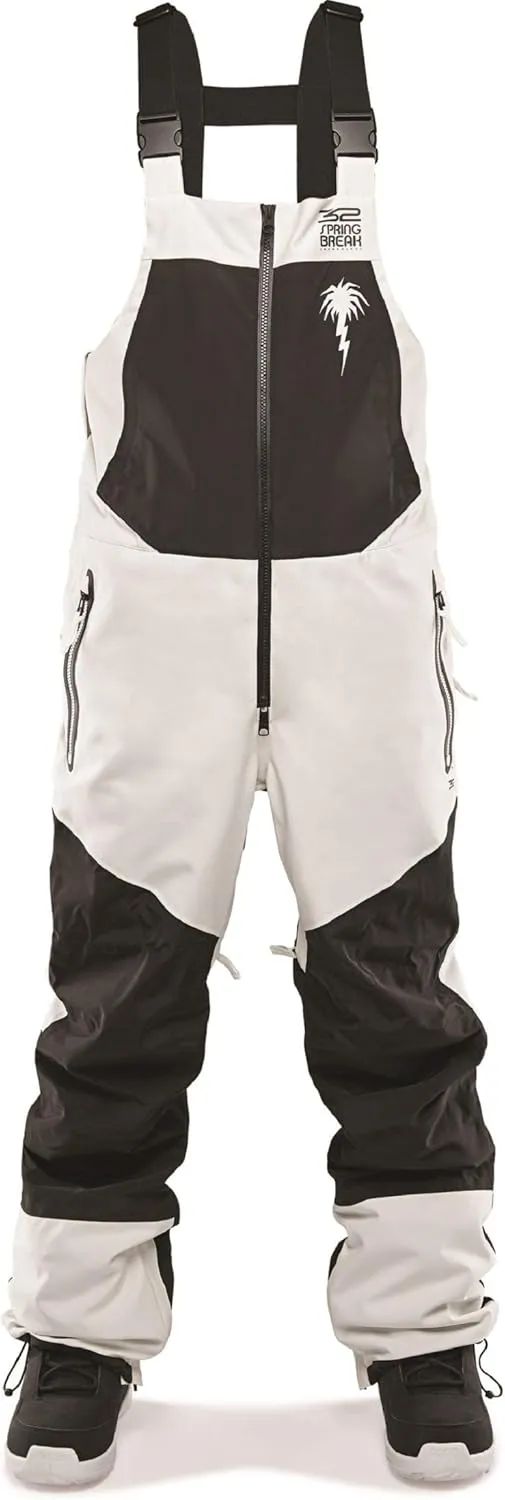 ThirtyTwo Men's Spring Break Powder Snowboarding Bib White XXLarge