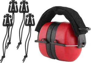 TITUS High Decibel Safety Earmuffs (With Pouch, Tactical Band - Red)