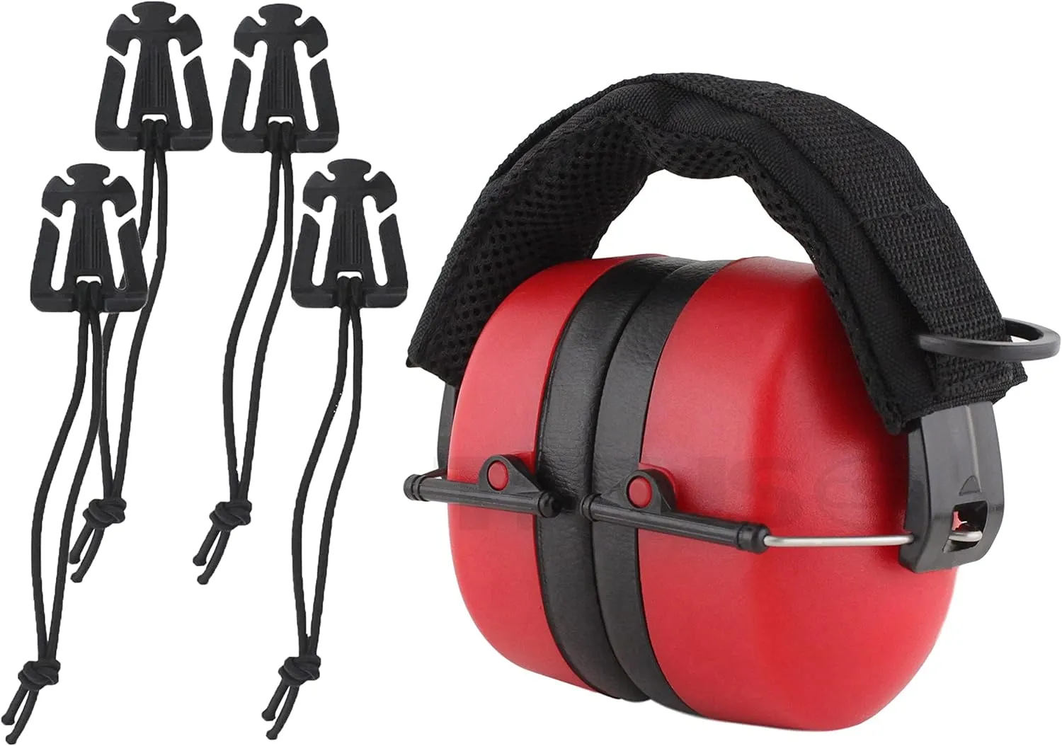 TITUS High Decibel Safety Earmuffs (With Pouch, Tactical Band - Red)