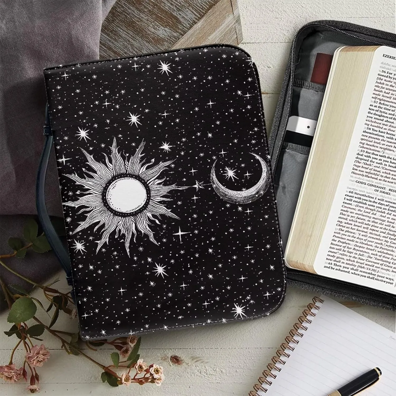 TODIYADDU Women Bible Cover Large Capacity Daily Bag Church Book Case Scripture Protector Holiday Gifts