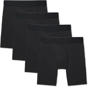Tommy John Men’s Boxer Brief 8” Underwear - Cotton Basics Boxers with Supportive Contour Pouch
