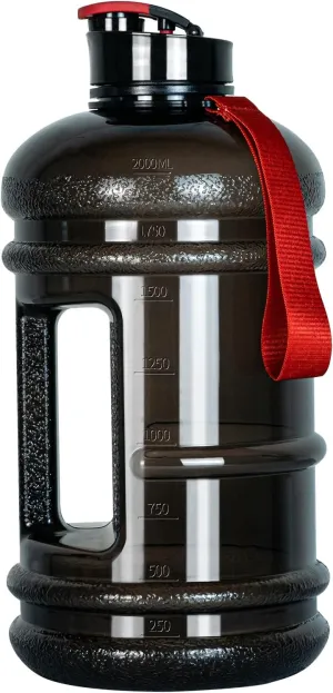 TOOFEEL 2.2 Liter Gym Water Bottle - 100% Leak Proof Big Sports Water Bottle Larger than 74 oz Water Bottle with Visible Volume for Drinking (74oz Transparent Black)
