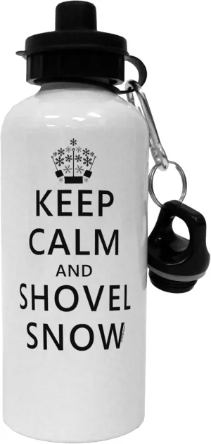 TOOLOUD Keep Calm and Shovel Snow Aluminum 600ml Water Bottle - White