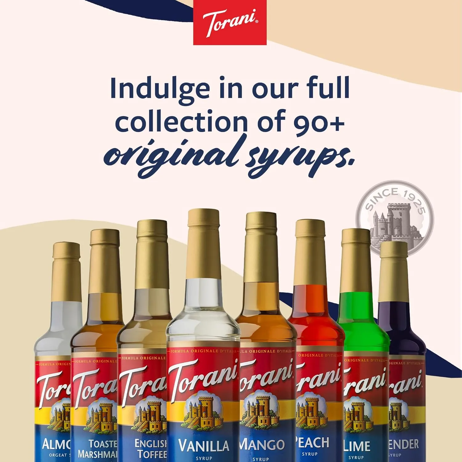 Torani Lemon Syrup for Drinks, Flavoring for Iced Tea, Sodas, and Cocktails, Glass Bottle with Pump Included, 25.4 Fl Oz