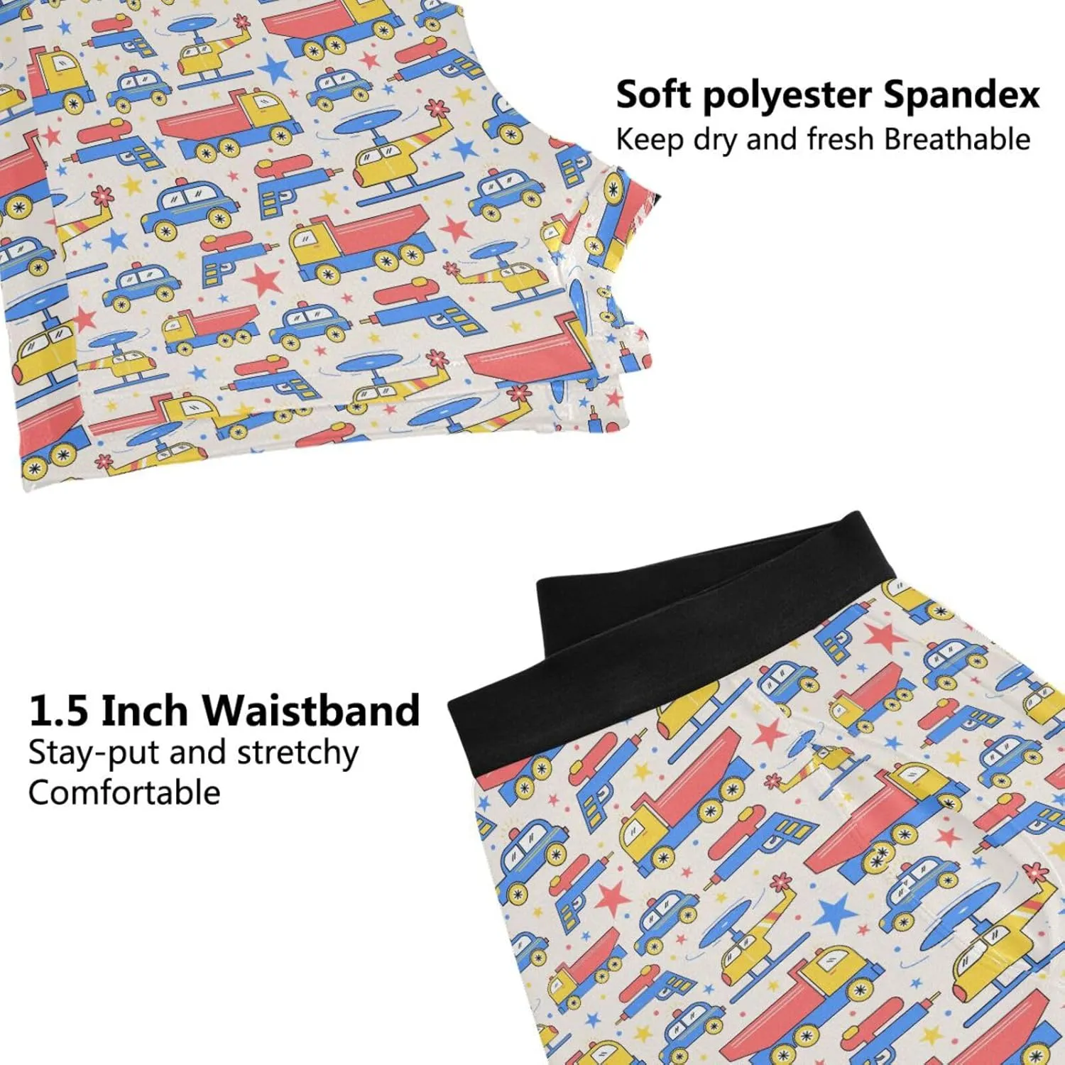 Trailer Airplane Mens Boxer Briefs Stretch Breathable Underwear Fly Front With Pouch S-XXL