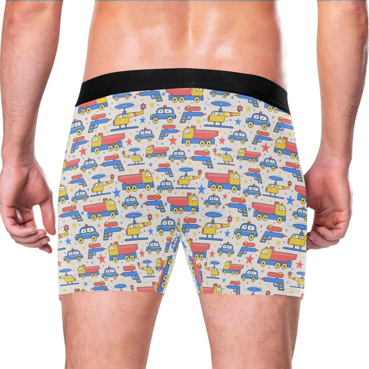 Trailer Airplane Mens Boxer Briefs Stretch Breathable Underwear Fly Front With Pouch S-XXL