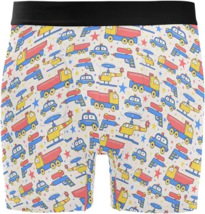 Trailer Airplane Mens Boxer Briefs Stretch Breathable Underwear Fly Front With Pouch S-XXL