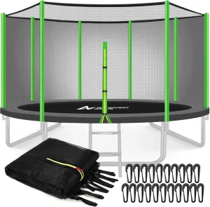 Trampoline Net Replacement 10 FT Trampoline Netting Replacement for 10FT Round Frame Trampolines Enclosure Net 6 Poles 8 Straight Poles Sleeve Trampolines Double-Headed Zipper Protection Buckles