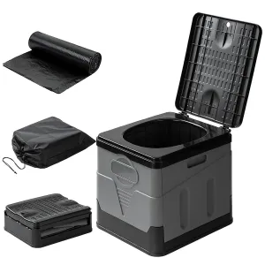 Trash Emergency Lid LunaLulinlk for Boating Toilet Toilet Car with Carry Seamless support Exceptional value Potty Outdoor with Portable Bags Foldable Hiking Bag Travel Camping
